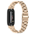 Stainless steel three-bead watch strap for Fitbit Inspire 3 in multiple colour options.