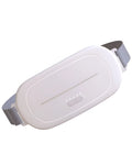 White uterine warming device with curved ergonomic shape and soft silicone cover on a grey background.