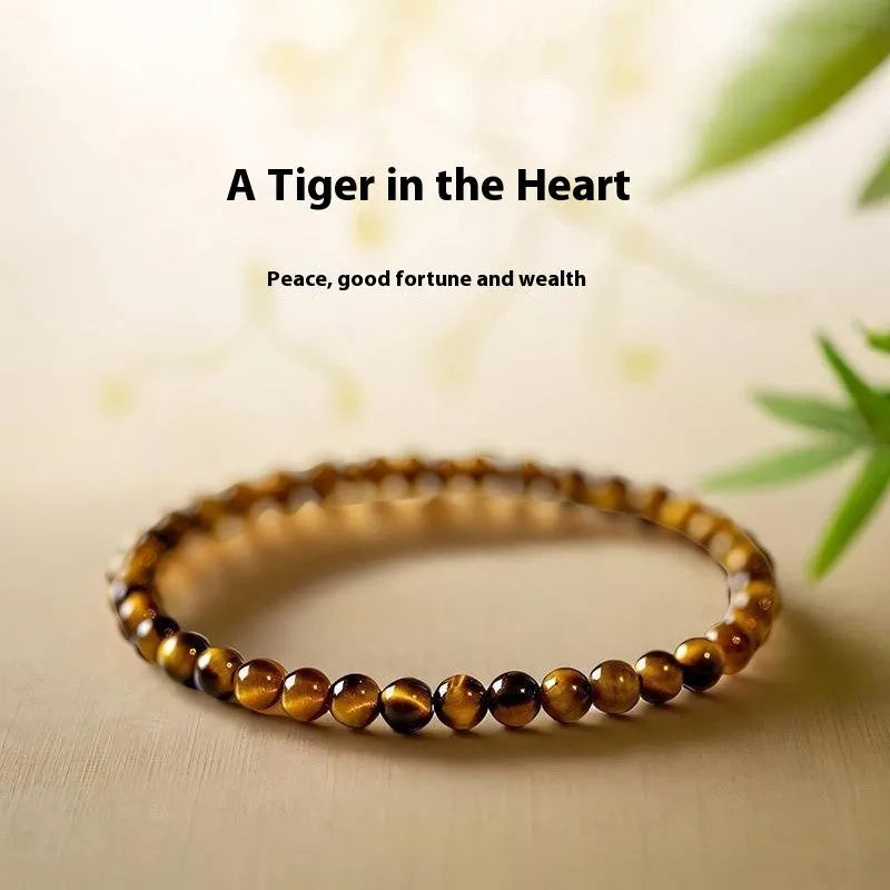 New Chinese style Tigereye bracelet with geometric round beads in 4mm 6mm 8mm sizes