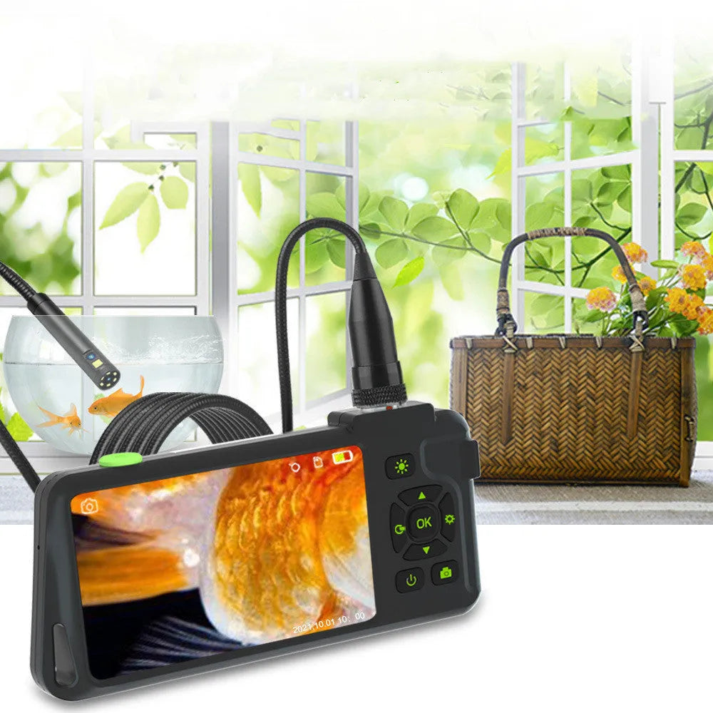 Handheld industrial endoscope with 4.5-inch screen for automotive and pipeline inspection