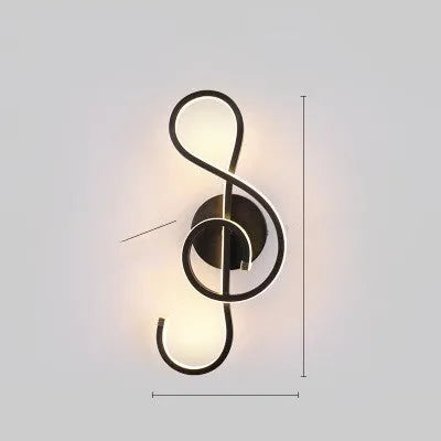 Nordic minimalist LED wall lamp with silicone shade in black, white, wavy, note or rich designs