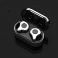 Wireless TWS Bluetooth earbuds in a charging case, available in Coffee, Coppery, Grey, Purple, Red, and Silver.