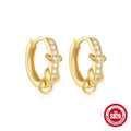 S925 sterling silver geometric stud earrings with circular design in gold or silver colour options