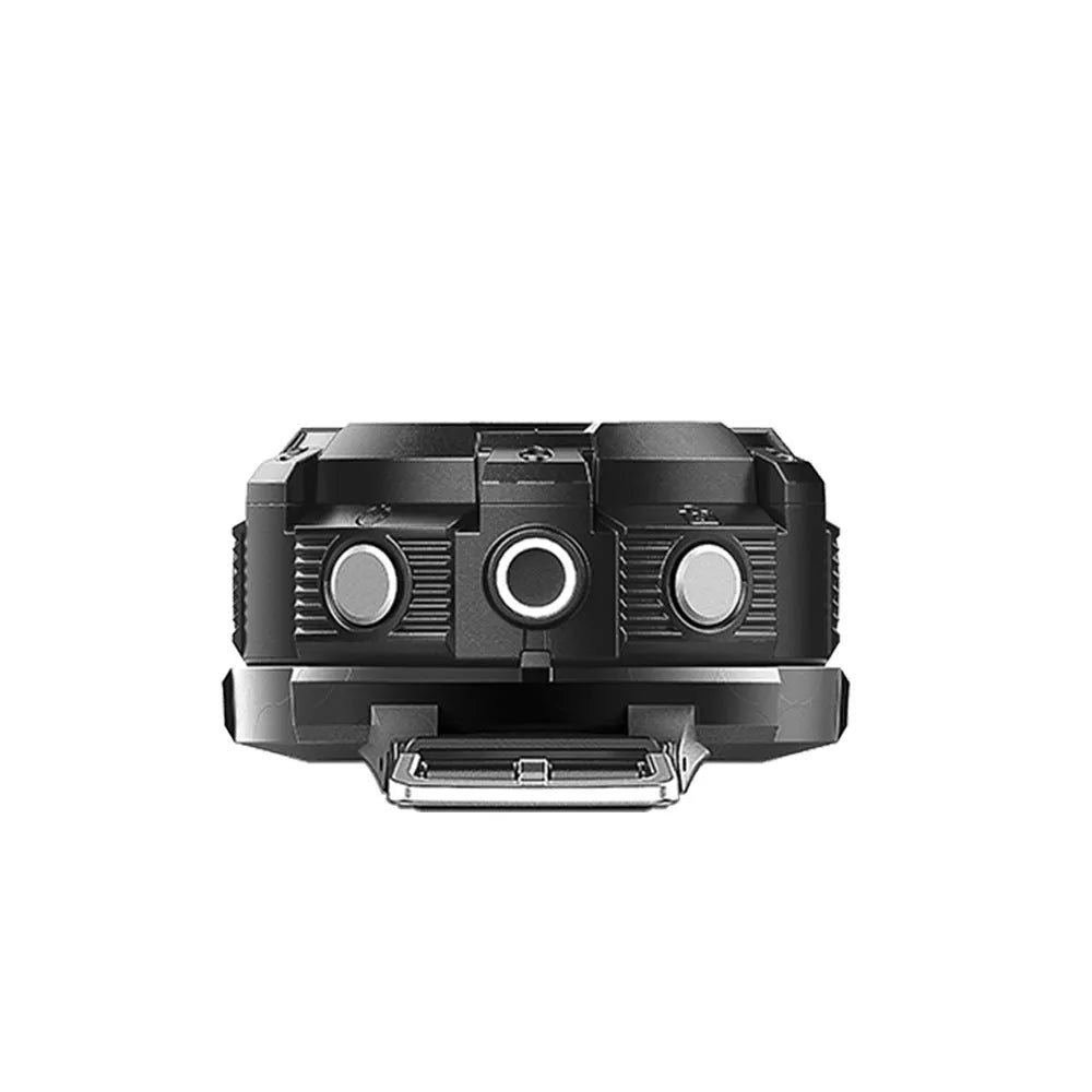 Black waterproof sports digital camera with SD card slot and USB port