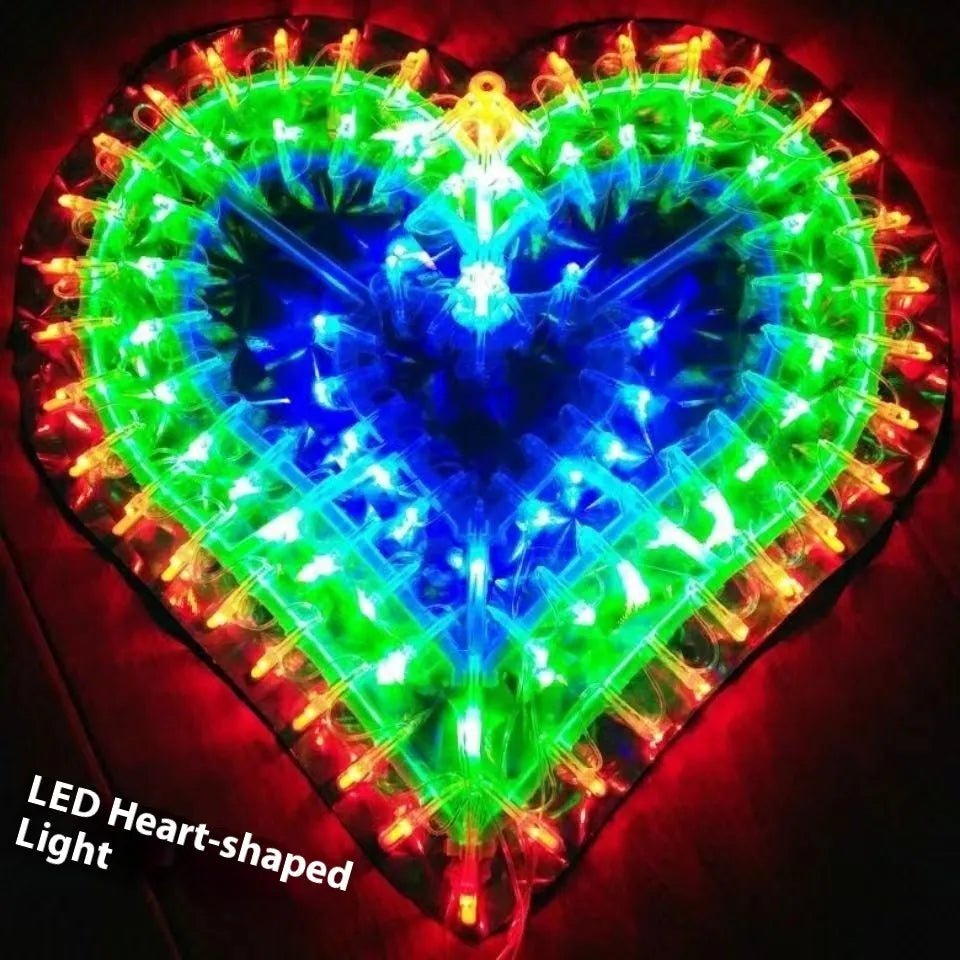 Outdoor decorative string lights with peacock, heart, sunflower and star shapes for Christmas garden displays