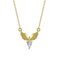 Eagle pendant on a 925 silver O-ring chain necklace with adjustable length.
