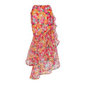 Women's floral print push up bikini with high waist briefs and matching skirt