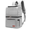 Double layer insulated picnic backpack in blue with ice pack compartments and 22-litre capacity