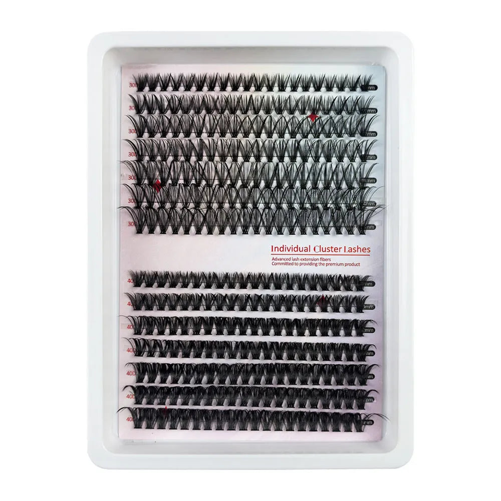 Box containing five styles of mixed false eyelashes for creative messy looks