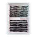 Box containing five styles of mixed false eyelashes for creative messy looks