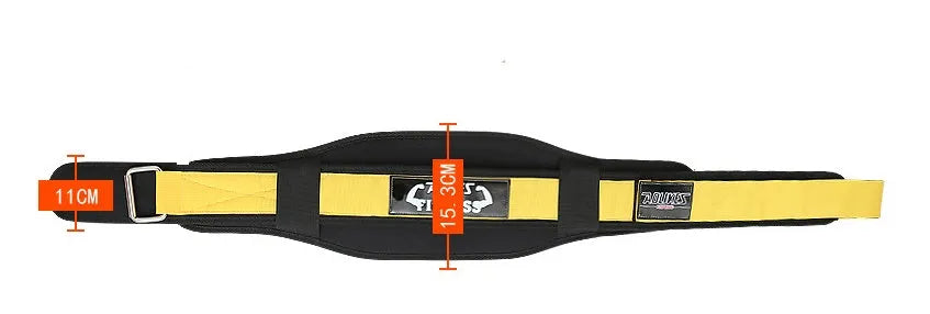 Nylon fitness weightlifting waistband with adjustable closure in black colour