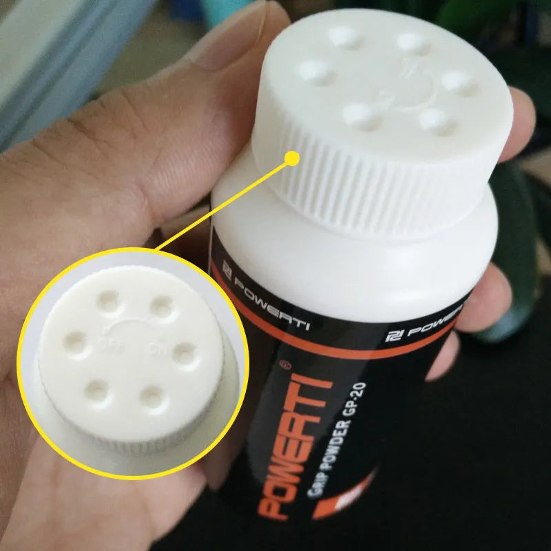 White magnesium carbonate sports anti-slip powder bottle for badminton tennis and gym use
