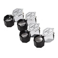 Handheld portable magnifying glass with metal body and optical glass lens for jewellery and coin inspection.