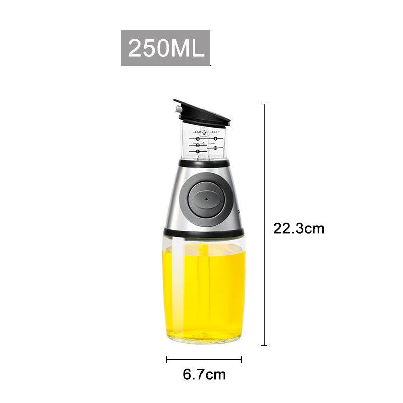 500ml high white glass oil bottle, 8 x 8 x 28.5 cm, for kitchen oil and soy sauce storage