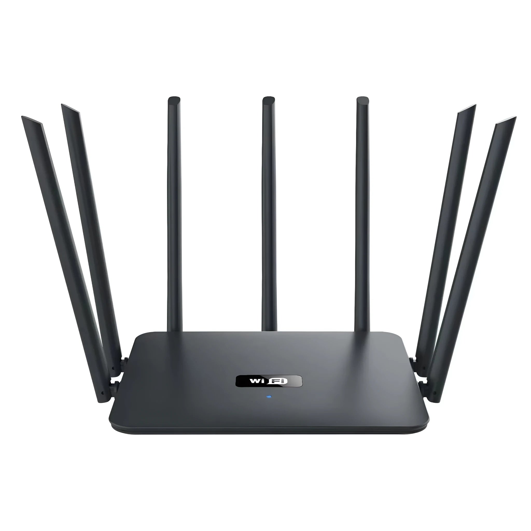 Dual-band 5G Gigabit router in white or black with multiple antennas for through-wall home Wi-Fi coverage