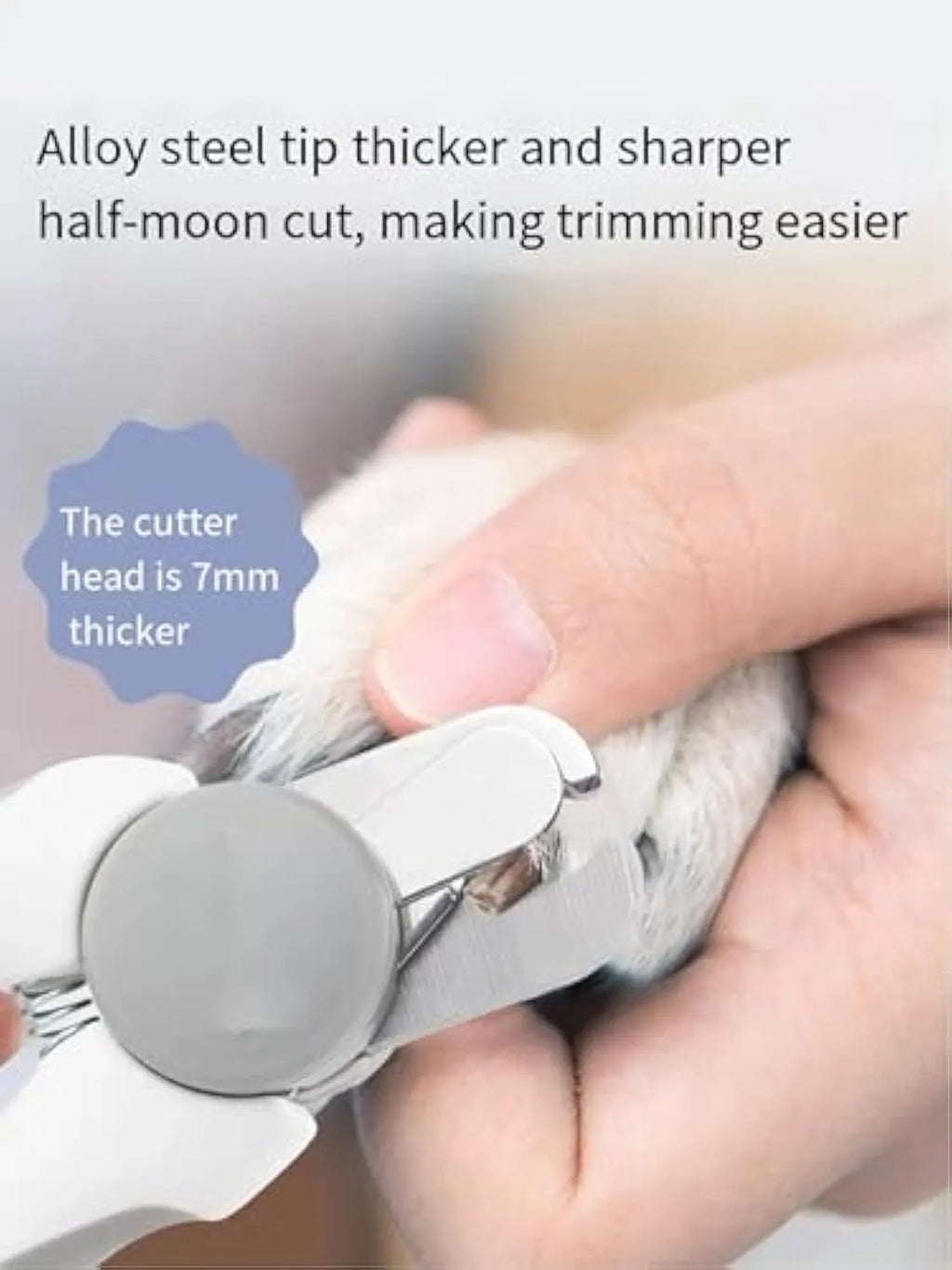 Blue heavy-duty stainless steel dog nail clippers with safety guard for large breeds