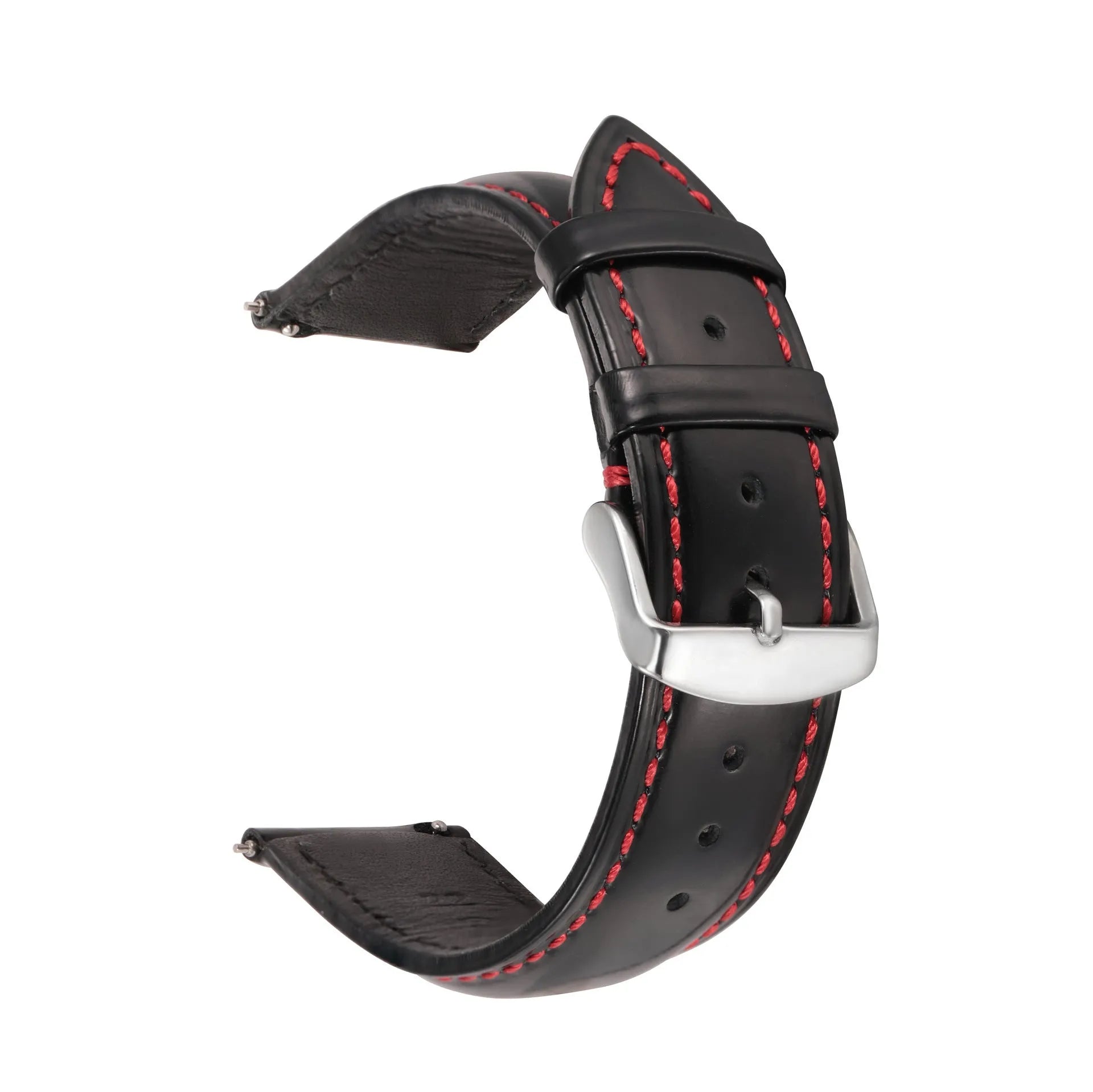Bright cowhide leather watch strap with quick release ears in multiple colour and width options