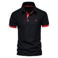 Men's slim fit T-shirt with embroidered deer design on chest in cotton blend fabric