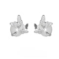Butterfly ear studs in 925 silver with electroplated gold or white gold colour finishes