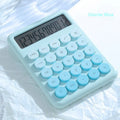 Gradient colour desk calculator with large display on desk