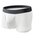 Men's Ice Silk boxer underwear in solid colour with breathable mesh fabric and low waist design