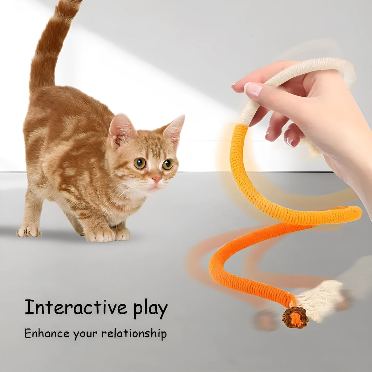 70cm long cotton rope cat teaser toy with catnip in purple, orange or red and green colour options
