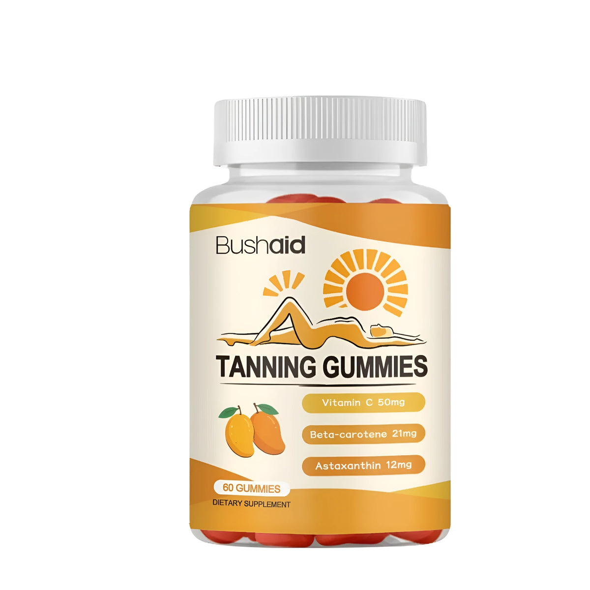 Meihei Gummies With White Caps soft candy supplement pack containing 60 gummies.