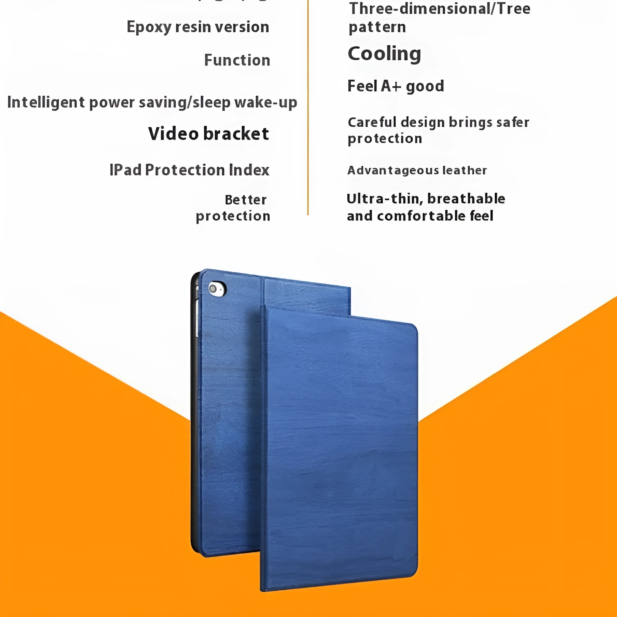 Universal iPad protective cover in imitation leather with bracket for Apple iPad models
