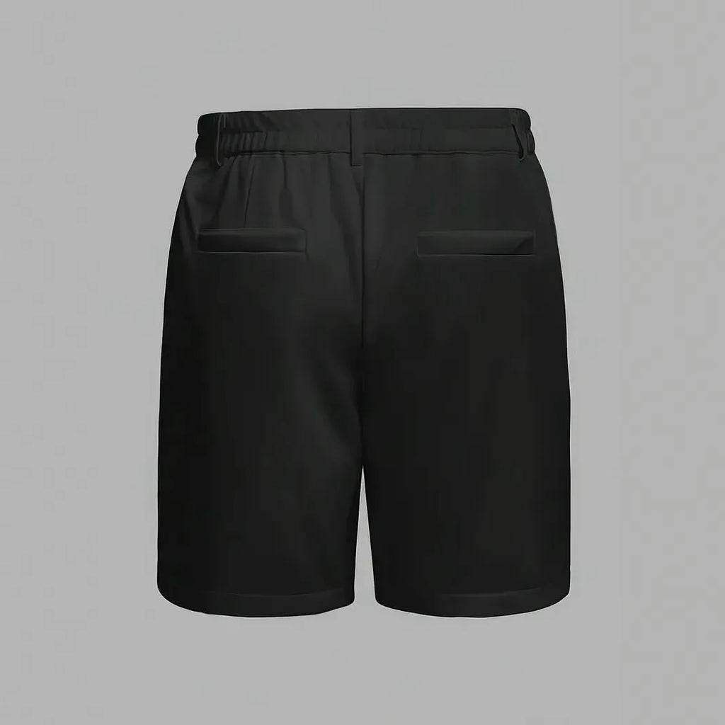 Men's straight-leg casual shorts in a solid colour, made from cotton blend fabric with stretch.