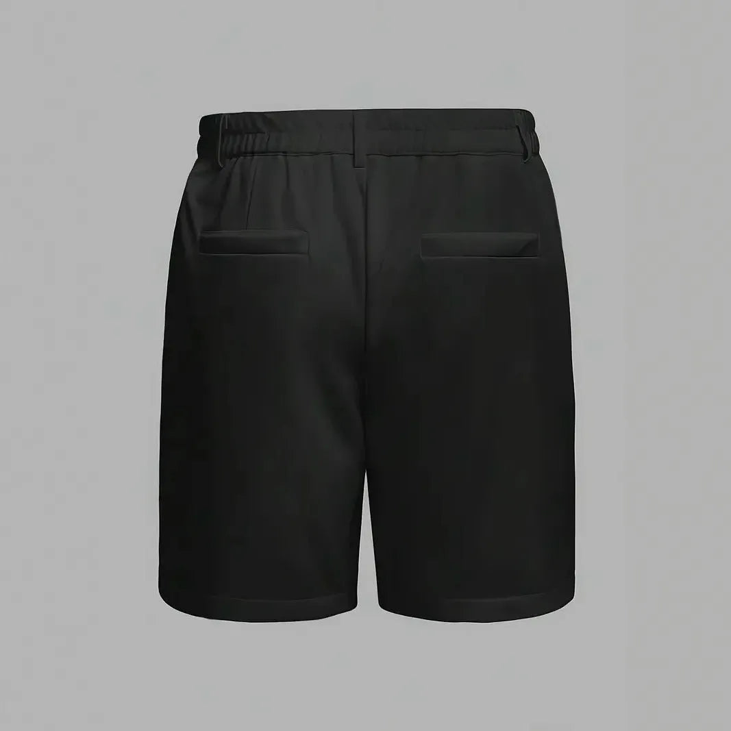 Men's straight-leg casual shorts in a solid colour, made from cotton blend fabric with stretch.