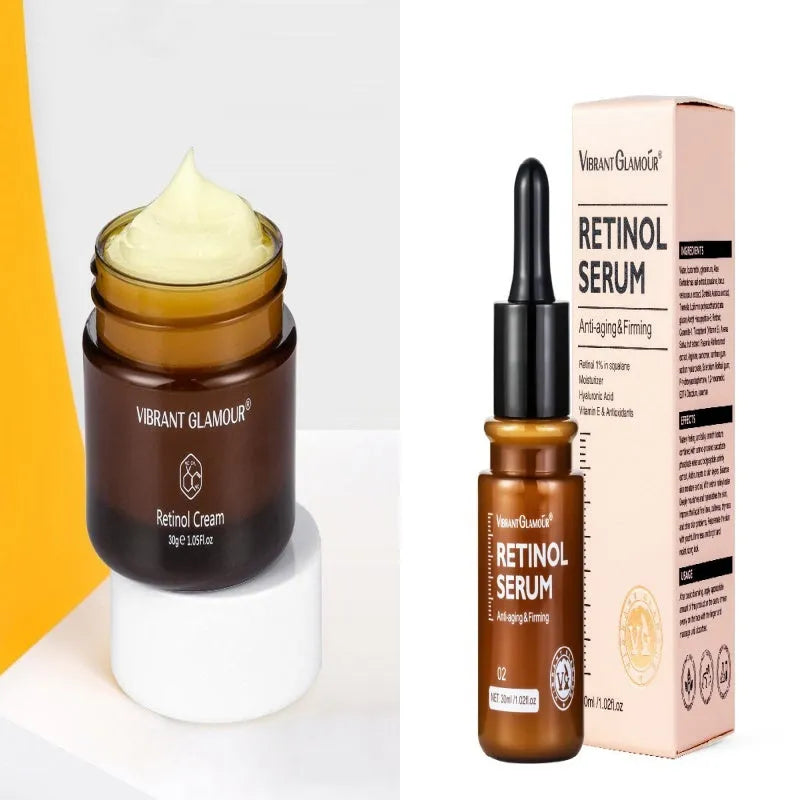 30ml bottle of retinol facial serum for reducing dry lines and fine lines