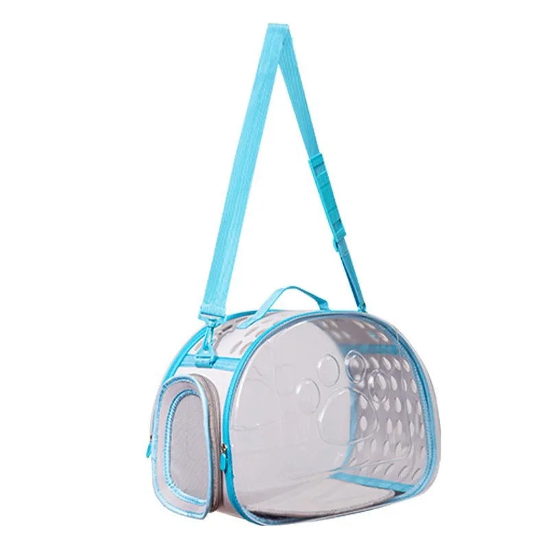 Transparent space capsule cat backpack carrier with hard EVA shell in grass green colour