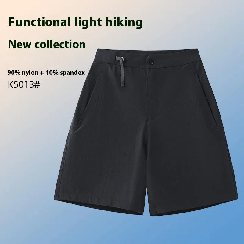 Men's quick-dry sports shorts in army green with 3D cutting detail.