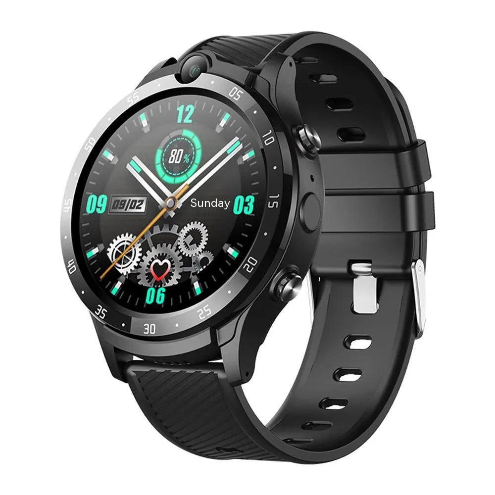 Black Smart Watch Watch3 with touch screen, Bluetooth calling, 600 mAh battery, and charging cable.