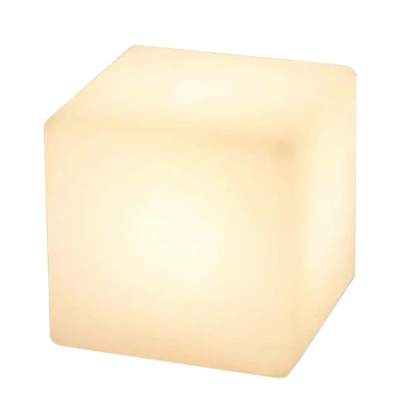 Square LED cube light stool in modern minimalist style with waterproof outdoor rating