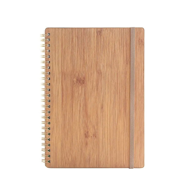 Erasable coil notebook with forest rock stone paper cover in black woven or wood grain design with pen