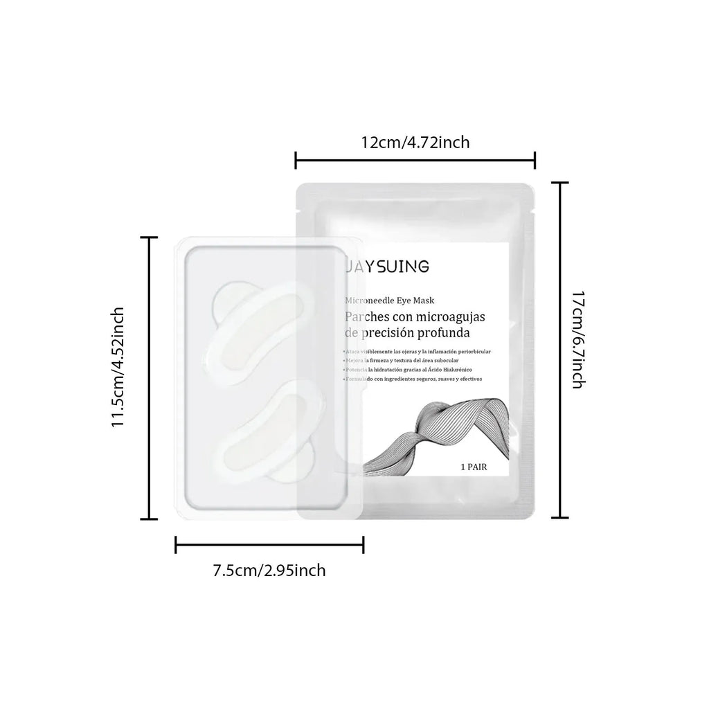 Single pair of micro needle eye mask patches for dark circle treatment with dissolvable technology.