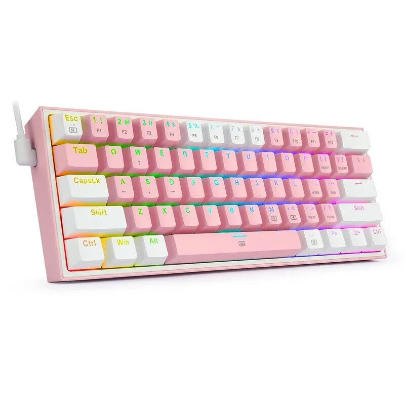 K617 RGB mechanical keyboard with dual keycap sets in white pink colour option