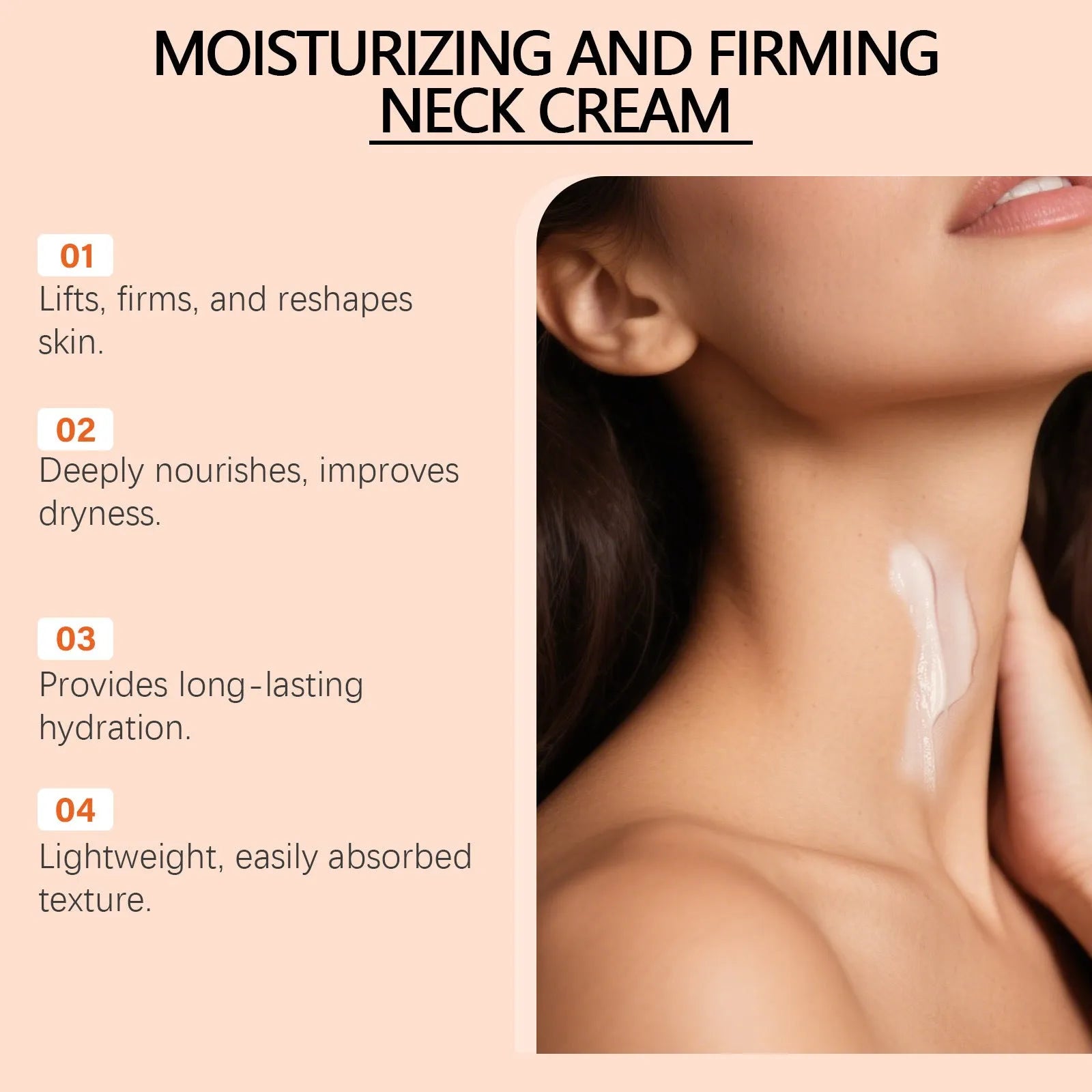 50g neck moisturising cream in compact packaging for contour skin care
