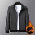 Men's casual jacket with stand-up collar, athletic fit, and zip front in black, blue, or grey colours