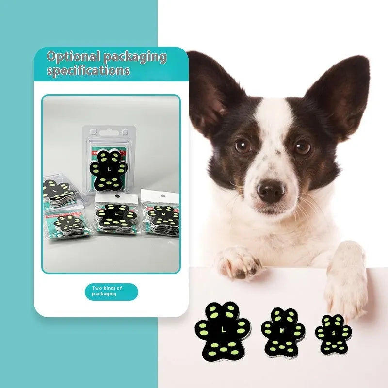 Transparent silicone cloth dog paw protection foot patches in S and M sizes