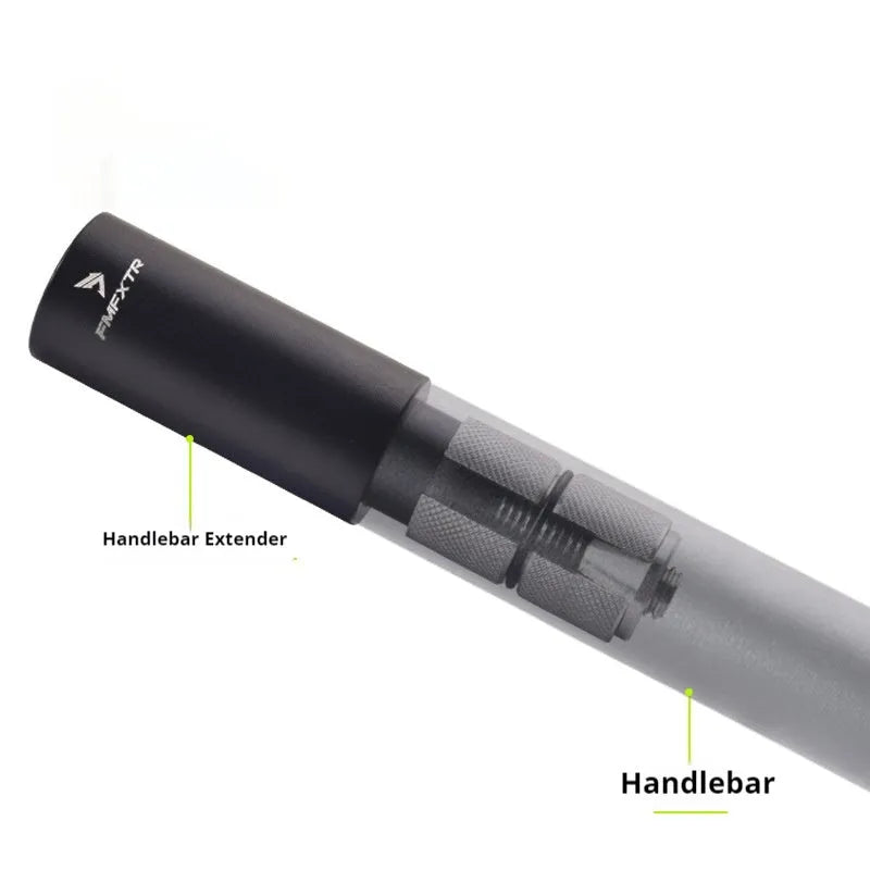 Pair of aluminium alloy folding bicycle handlebar extension rods for mountain bikes.