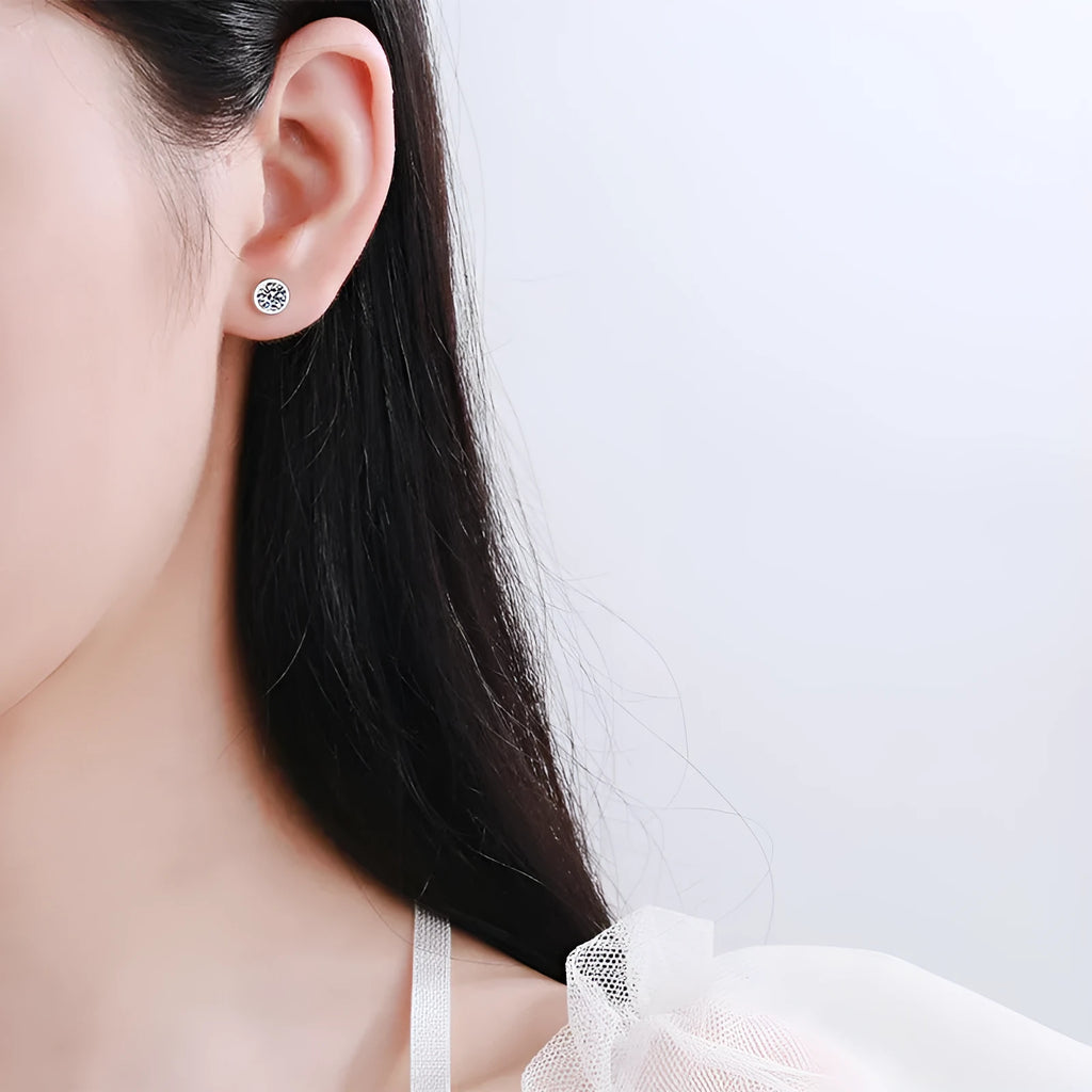 Geometric women's earrings in gold tone with a choice of moissanite or zircon centre stone.