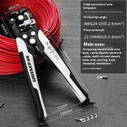 Fully automatic wire stripping pliers made from high carbon steel and 45 steel in a box.