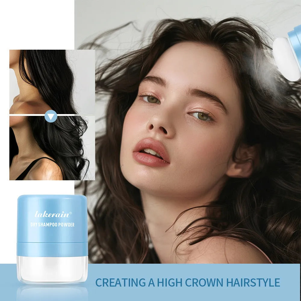 Disposable 5g hair dry cleaning powder sachet with sponge applicator for bangs and roots.