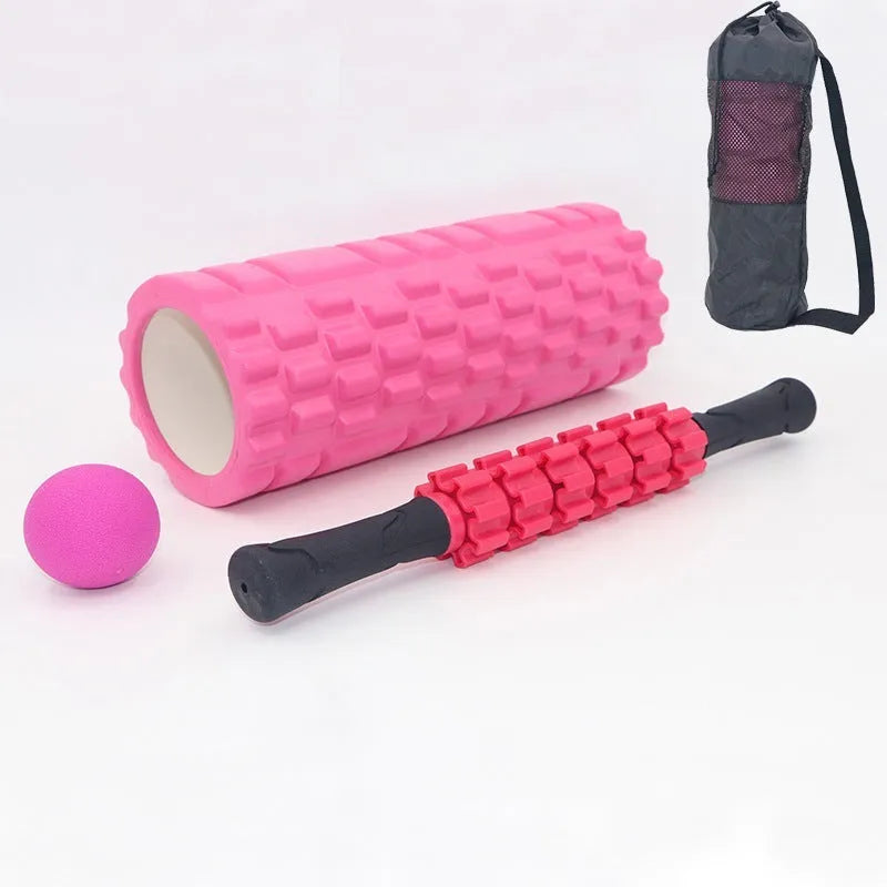 33cm black fitness foam roller massage stick with six segments