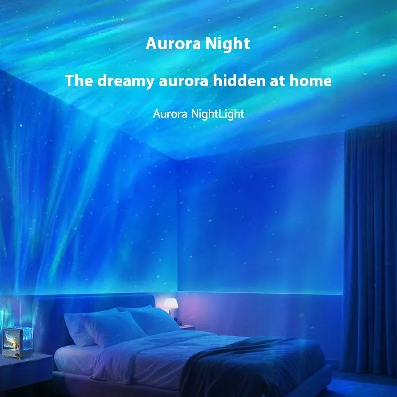 Aurora Treasure Box Star Sea Whale projection lamp with Bluetooth speaker, showing compact design.