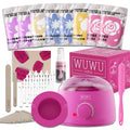 Waxing kit with warmer, beads, sticks and lotion for home hair removal
