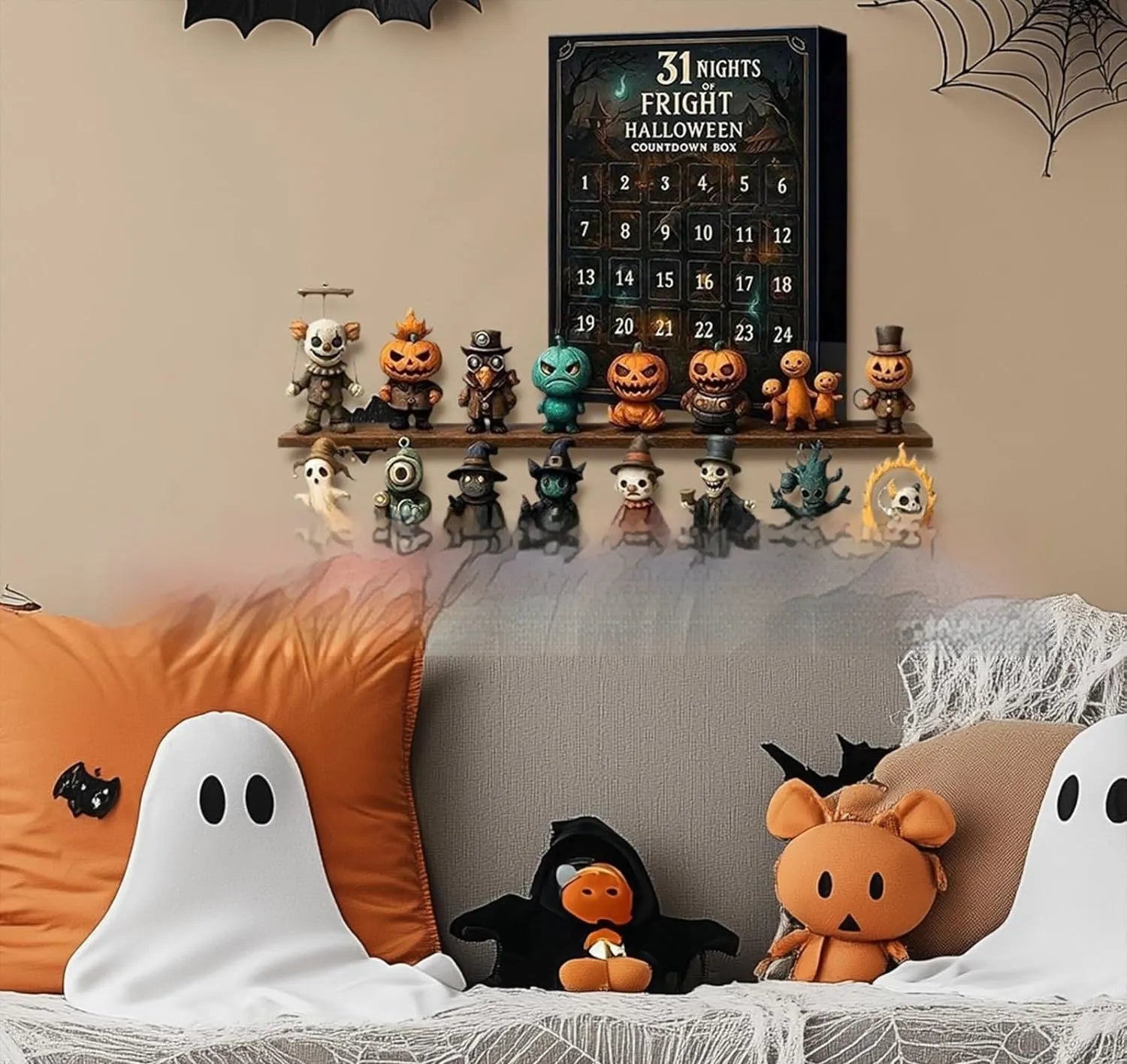 Halloween countdown blind box advent calendar with horror doll design for 31-night display