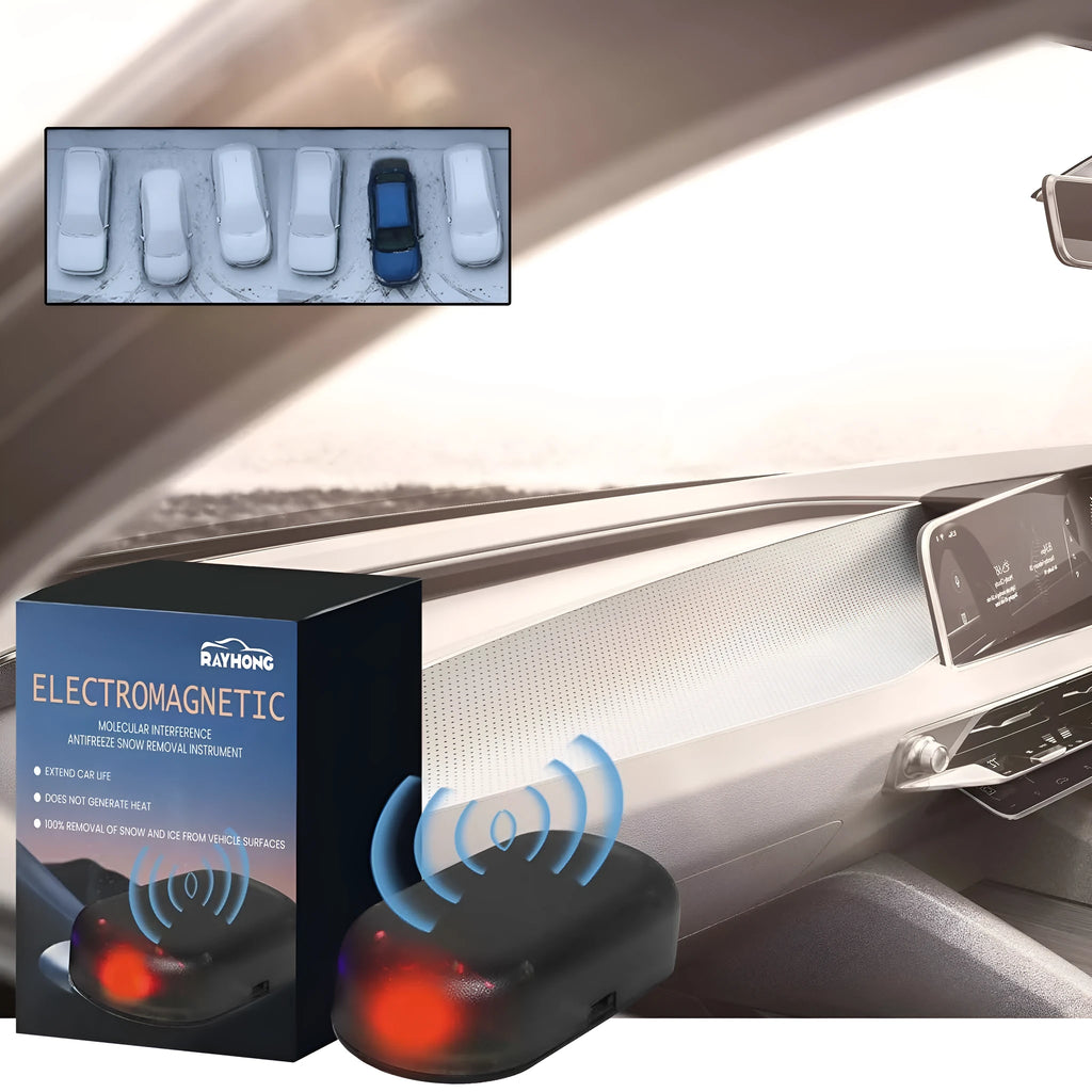 Compact black car deicing tool for snow removal from windscreens